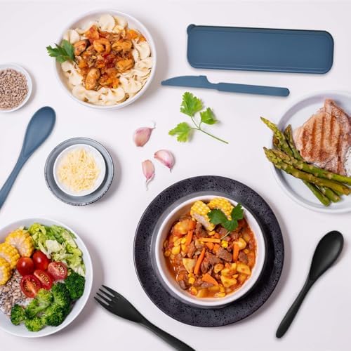 2 Sets Reusable Utensils Set with Case, Portable Travel Cutlery