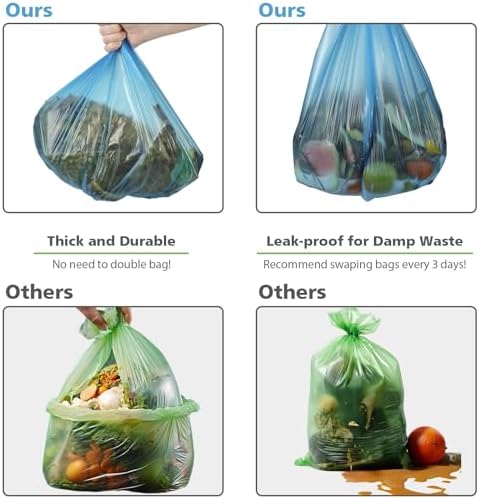 AYOTEE Compostable Trash Bags 4 Gallon 200 Packs, Biodegradable, Blue Compost Bags