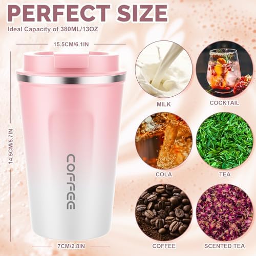 CS COSDDI 12 oz Coffee mug - Stainless Steel Coffee Cup with Leakproof Lid