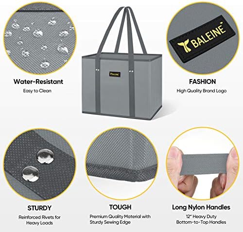 BALEINE 1PK Reusable Grocery Bags, Heavy Duty Shopping Tote Bag