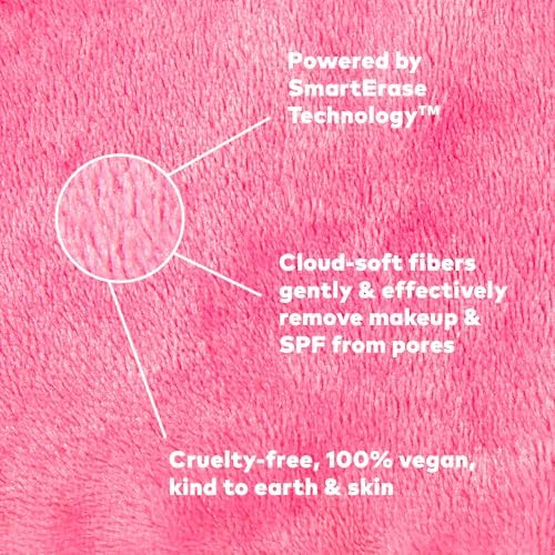 The Original MakeUp Eraser PRO, Effortlessly Remove All Makeup Using Only Water, Including Waterproof Mascara, Eyeliner, Foundation, Lipstick, Sunscreen,and More! Original Pink, 1ct.