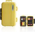 LYNCA 24 Slots Camera Memory Card Case Holder Water-Resistant Anti-Shock SD Card Case Holder Wallet for 8 SD Cards 4 CF Cards 12 Micro SD/TF Cards Storage Box, Compact Memory Cards Wallet (Yellow)