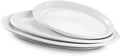 DOWAN Large Serving Platter, 16"/14"/12" Oval Platters Oven Safe, White Serving Plates for Wedding Decor, Ceramic Serving Dish for Entertaining Food, Set of 3