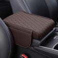 Car Armrest Pad for Lexus GX J150 J120 GX 460 400 GX OR Leather Armrest Box Mat Center Console Cushion Pad Universal Armrest Seat Box Cover Protector,Brown, normal