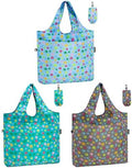 HOLYLUCK Reusable Grocery Bags,Heavy Duty Foldable Shopping Tote Bag (Standard, Multi Dog Paw Prints)
