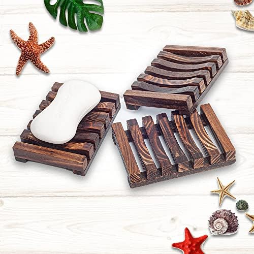 15 Pieces Wooden Soap Dish, Bathroom Wooden Soap Case, Hand Craft Bathtub Shower Dish Accessories