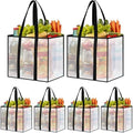 Reusable Grocery Bags, Clear Shopping Bags, 6 Pack, 42L