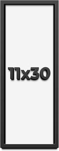 11x30 Shadow Box Frame Black | 1 Inch Deep Solid Wood Shadowbox Display Frame |