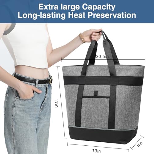 Insulated Cooler Bag Reusable Grocery Tote Bags Transport Large Lunch Box for Women