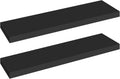 HOOBRO Floating Shelves for Wall, Wall Mounted Shelf Set of 2, 31.5" Hanging Shelf with Invisible Brackets, for Wall in Bathroom, Bedroom, Toilet, Kitchen, Living Room, Office, Black BK80BJP201