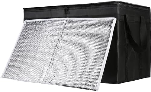 1-Pack Insulated Food Delivery Bag with Hard Bottom, 3X-Large, Black