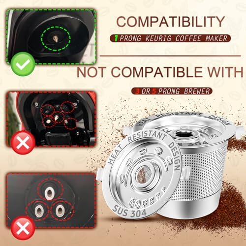 4 Pack Reusable K Cups Coffee Pods for Keurig 1.0