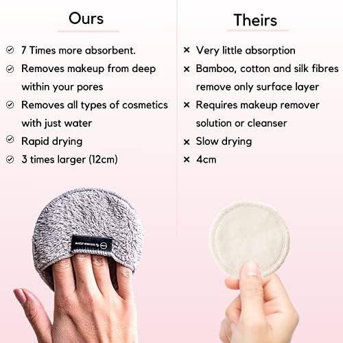 Ogato Reusable Makeup Remover Pads, Microfiber Cleansing Cloths, 5-Pack