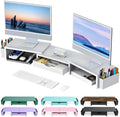 gianotter Dual Monitor Stand Riser With Drawer and 2 Pen Holders