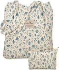 Miss Adola 2 Pack Corduroy Tote Bag with Pouch for Women
