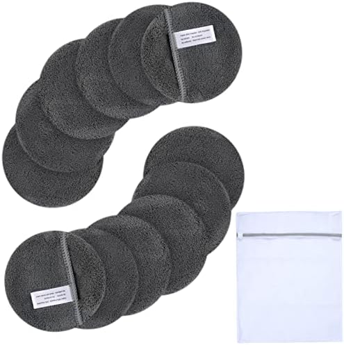 SUNLAND Reusable Makeup Remover Pads for Face,Eyes,Lips Microfiber Face Cleansing Gloves Washable Makeup Remover Cloth with Laundry Bag Rounds Pads