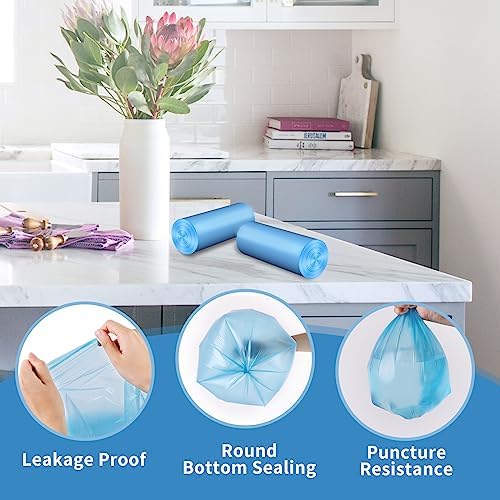 1.2 Gallon Bathroom Trash Bags Durable Tear-Resistant - 150Ct Unscented