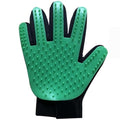 Efficient Pet Grooming Glove - Gentle Shedding Brush for Dogs, Cats, Horses, & more with Long & Short Hair - Right Hand Only (Green)