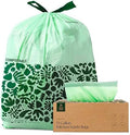 Cleanomic Compostable* Waste Bags with Drawstring (13 Gallon, 25 Units, Tall), BPI Certified For Kitchen Compost