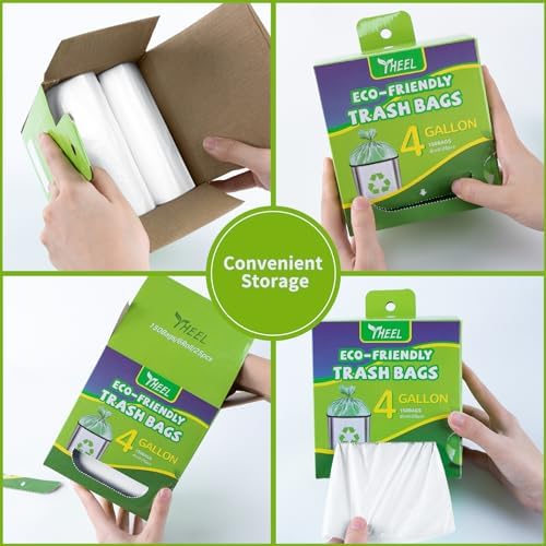 4 Gallon Clear Small Trash Bags Bathroom –Strong Leak-Resistant - 150 Ct
