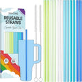 NiHome 12-Pack Plastic Reusable Straws Fit for Stanley 40 30 64 oz Tumbler