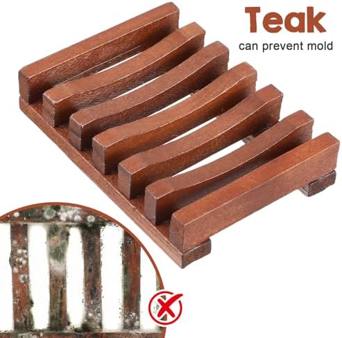 Wood Soap Holder for Shower Teak Soap Dish Teak Wood By HTB Soaps Tray for Shower Kitchen Sink Sink Bathroom Bathtub Extend Soaps Life and Keep Dry