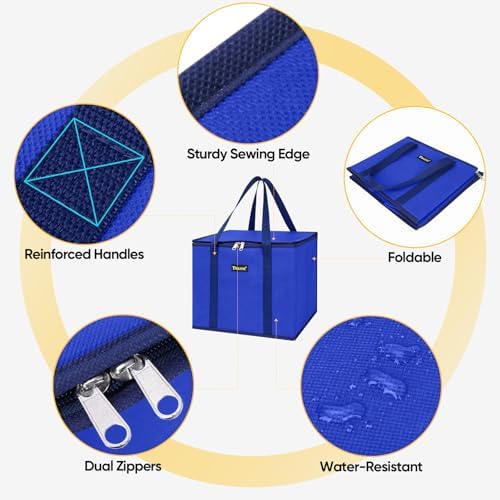 BALEINE 1PK Insulated Reusable Grocery Bag, Heavy Duty Shopping Tote