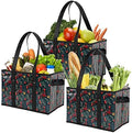 Foraineam Reusable Grocery Bags Set Durable Heavy Duty Tote Bag Collapsible Grocery Shopping Box Bag with Reinforced Bottom