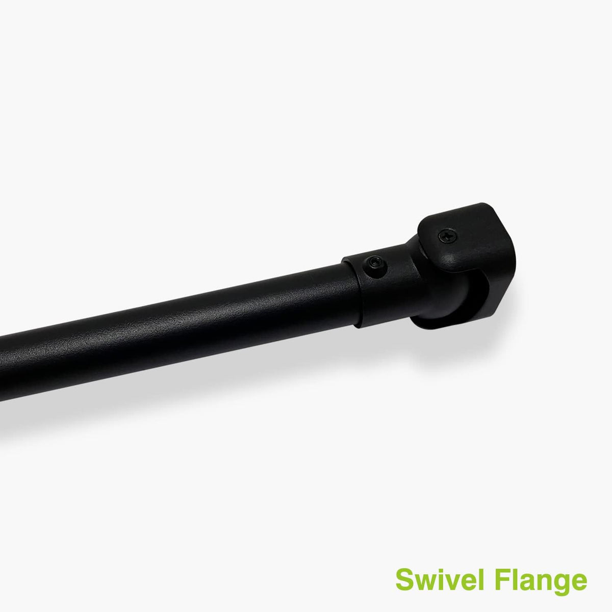 Naiture Shower Curtain Rod Single Swivel Flange or Bracket, Black | Solid Zinc Alloy, Fits 1" OD Shower Rods, Ideal for Sloped Ceilings & Corner Showers, Rustproof, Permanent Installation