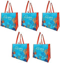 Earthwise Reusable Grocery Bags – Foldable & Water‑Resistant OceanWise® Shopping Bags, Gift Totes, Durable Multi‑Use Eco Bags (5 Pack)