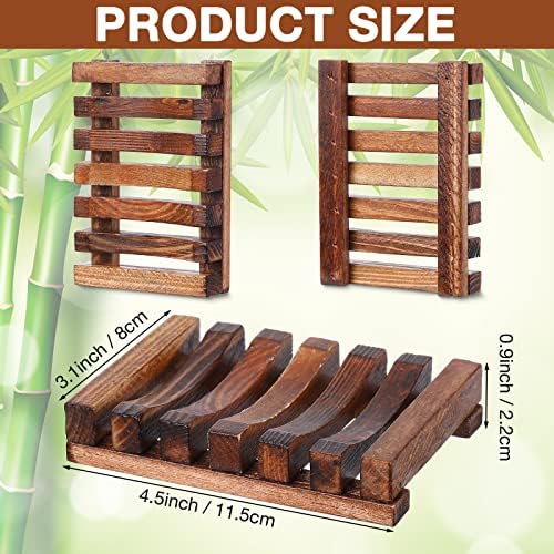 Skylety 30 Pieces Wooden Shower Soap Dish Bulk Soap Holder, Brown Color