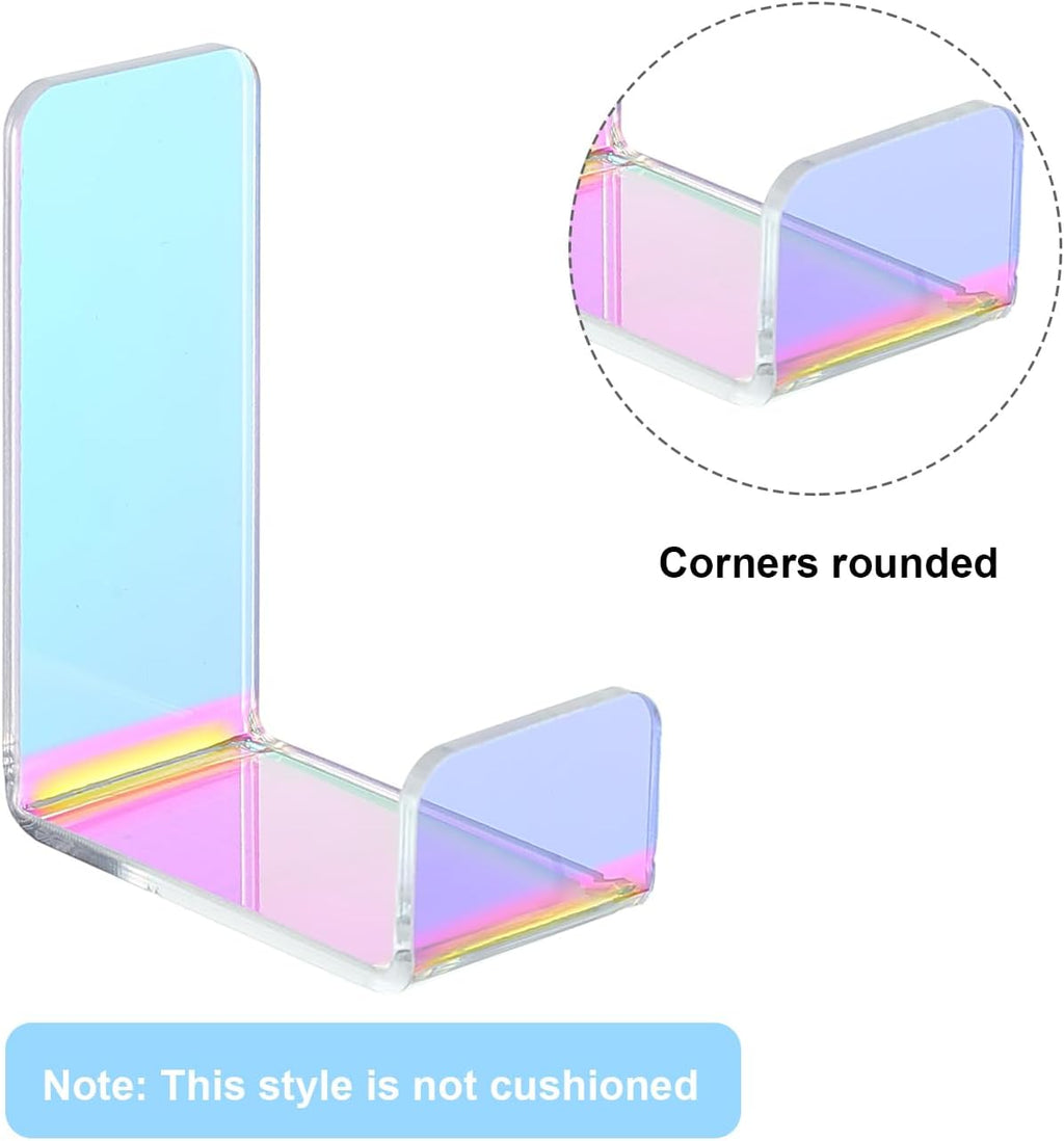 Weewooday 4 Pieces Headphone Hanger Holder Desk Adhesive Headphone Hook Wall Mount Headset Stand Acrylic Holder with Glues for General Purpose Game Earphone(Colorful)