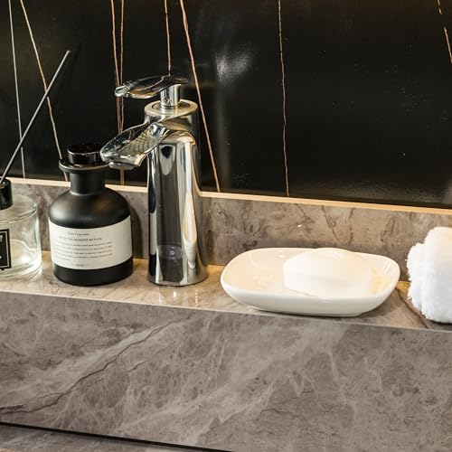 Miamolo Soap Dish for Shower, Soap Holder Raised Design, No More Mushy Soap
