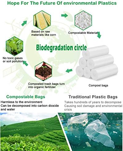 AYOTEE 1.2 Gallon Compostable Trash Bags, Strong Small Trash Bags 125 Count