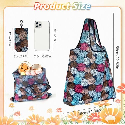 MIAHART Reusable Grocery Bags - Foldable, Cute Tote Bags - Waterproof Nylon