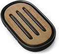 Bossman Natural Bamboo Bathroom Soap Dish w/ Premium Ceramic Base - Black
