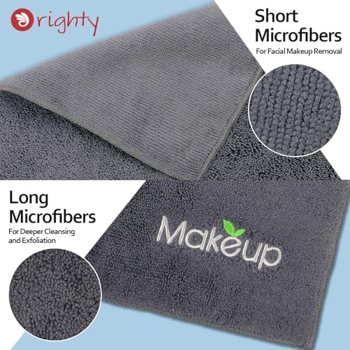 Orighty Microfiber Makeup Remover Cloths, 13 x 13 Inch, 6 Pack Grey