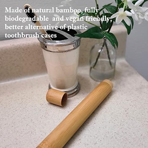 Bamboo Toothbrush Travel Case Pack of 6 Biodegradable and Eco Friendly