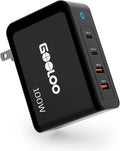 GOOLOO 100W USB C Charger Block, 4-Port Foldable Compact Fast Wall Charger