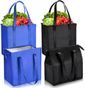Paterr 4 Pcs Insulated Grocery Bags Reusable, with Zipper