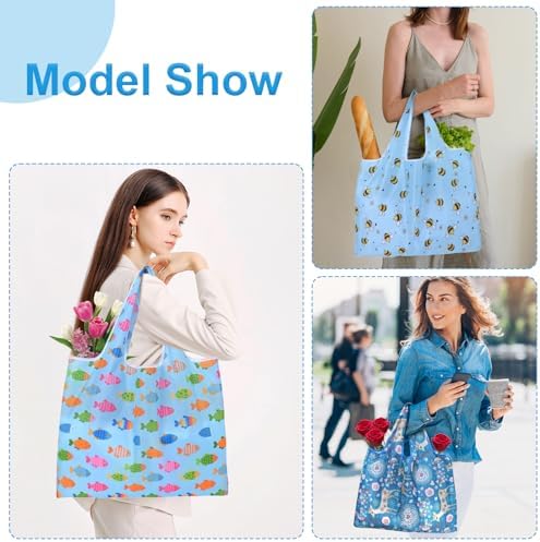 ZooviHyvi Extra Large 50lbs Foldable Reusable Shopping Bags kitchen reusable grocery bags Washable Polyester Bags in Pocket