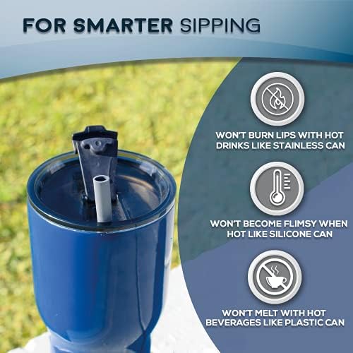 Reusable Drinking Straws + Case – Fits 8–20 oz Cups/Tumblers – Soft, BPA-Free, Food Grade, Oval (Less Pucker) – DW | MW Safe – Hot/Cold Coffee/Tea/Water/More - Made in USA, Pink