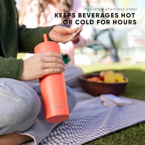 Simple Modern Iced Coffee Tumbler, Insulated | 28oz | White