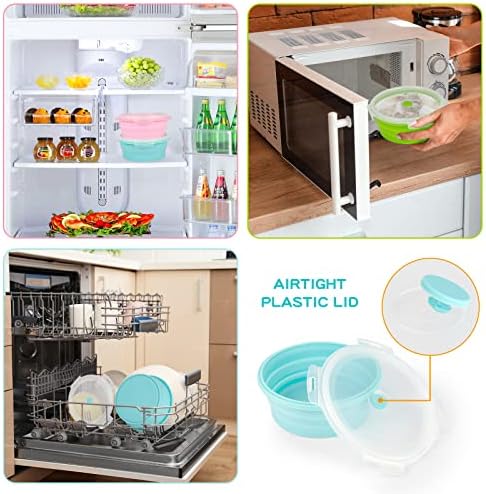 Collapsible Containers with Lid 17OZ Foldable Bowl 500ml