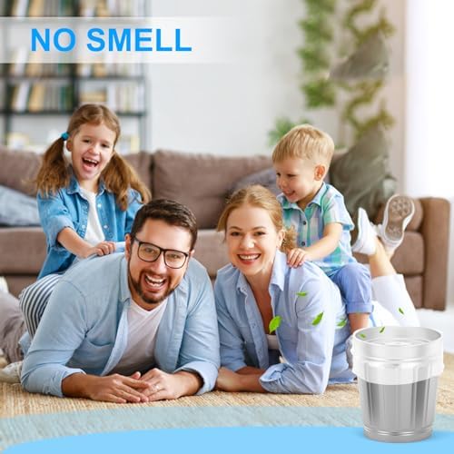 Medium Garbage Bags 8 Gallon / 30 Liters Trash Bags for Office, Kitchen, Camping, 80 Count, Clear White
