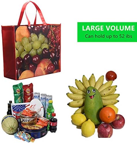 FENELY 6 Pack Reusable Grocery Bags for Shopping, Foldable Large Tote Bags Heavy Duty, Eco-Friendly Ripstop Waterproof