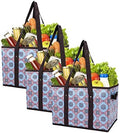 Foraineam Reusable Grocery Bags Set Durable Heavy Duty Tote Bag Collapsible Grocery Shopping Box Bag with Reinforced Bottom