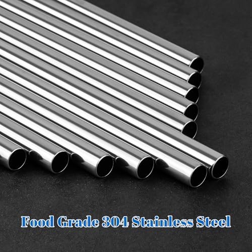 Tomorotec 8PCS Stainless Steel Straws Fit for 40oz Stanley Tumblers, Silver