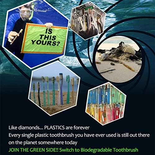 Bamboo Toothbrushes 10 Pack, Soft Bristle Toothbrush BPA Free Biodegradable