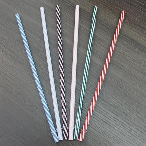 24-Pack, Reusable Straws - Candy Cane, Plastic Straws Reusable, BPA Free, Dishwasher Safe, Multicolor, Replacement for Tumblers, Fits 20oz 30oz 40oz